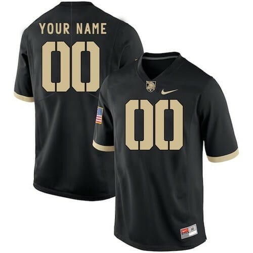 New Custom Army Football Jersey Name And Number Black