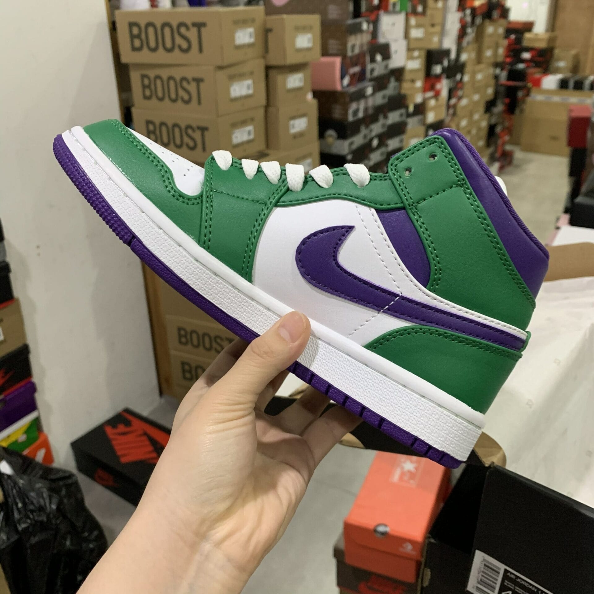 air jordan green purple